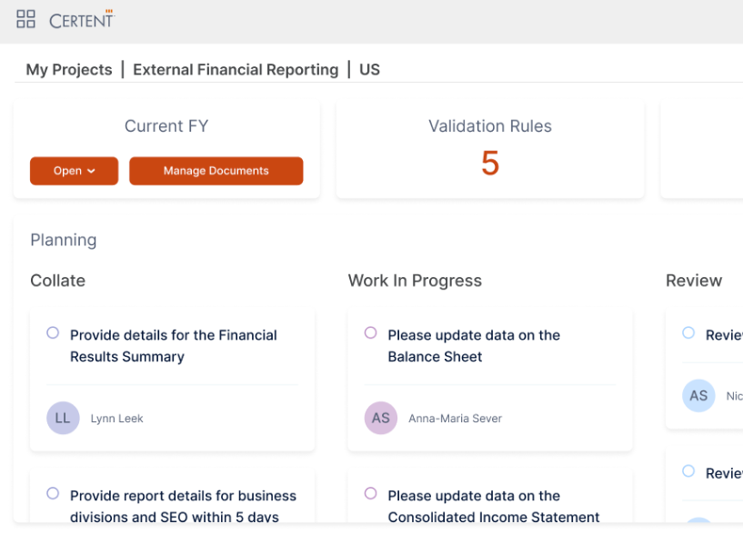 screenshot of Certent Equity Management